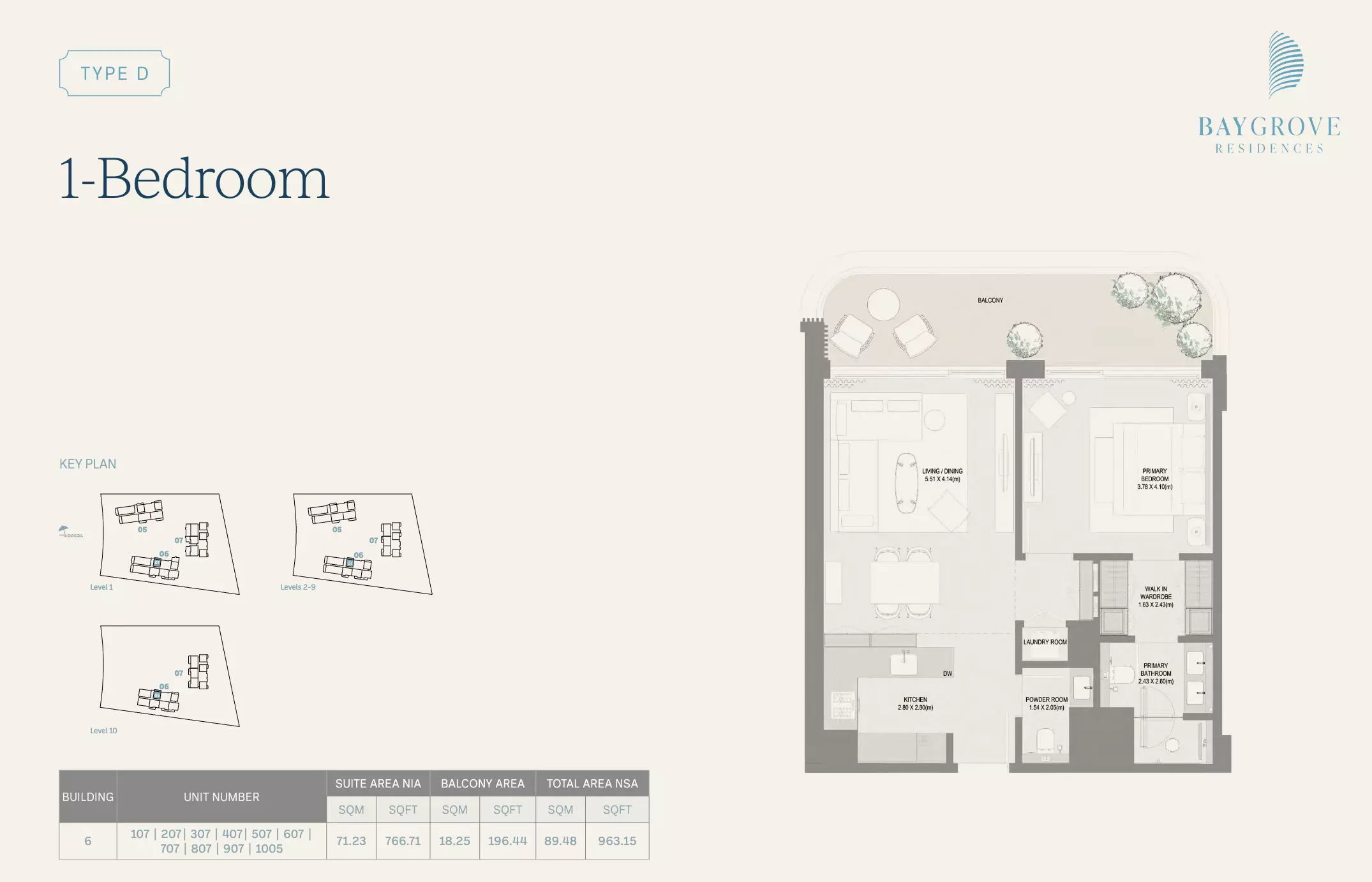 Bay Grove Residences Phase 3 Type D | 1-Bedroom, 1 bed