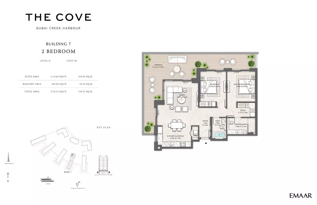 The Cove Phase 2 By Emaar Building 7 - Levels G, Unit 09, 2 beds