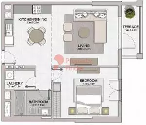 Le Ciel — 1BR floor plan