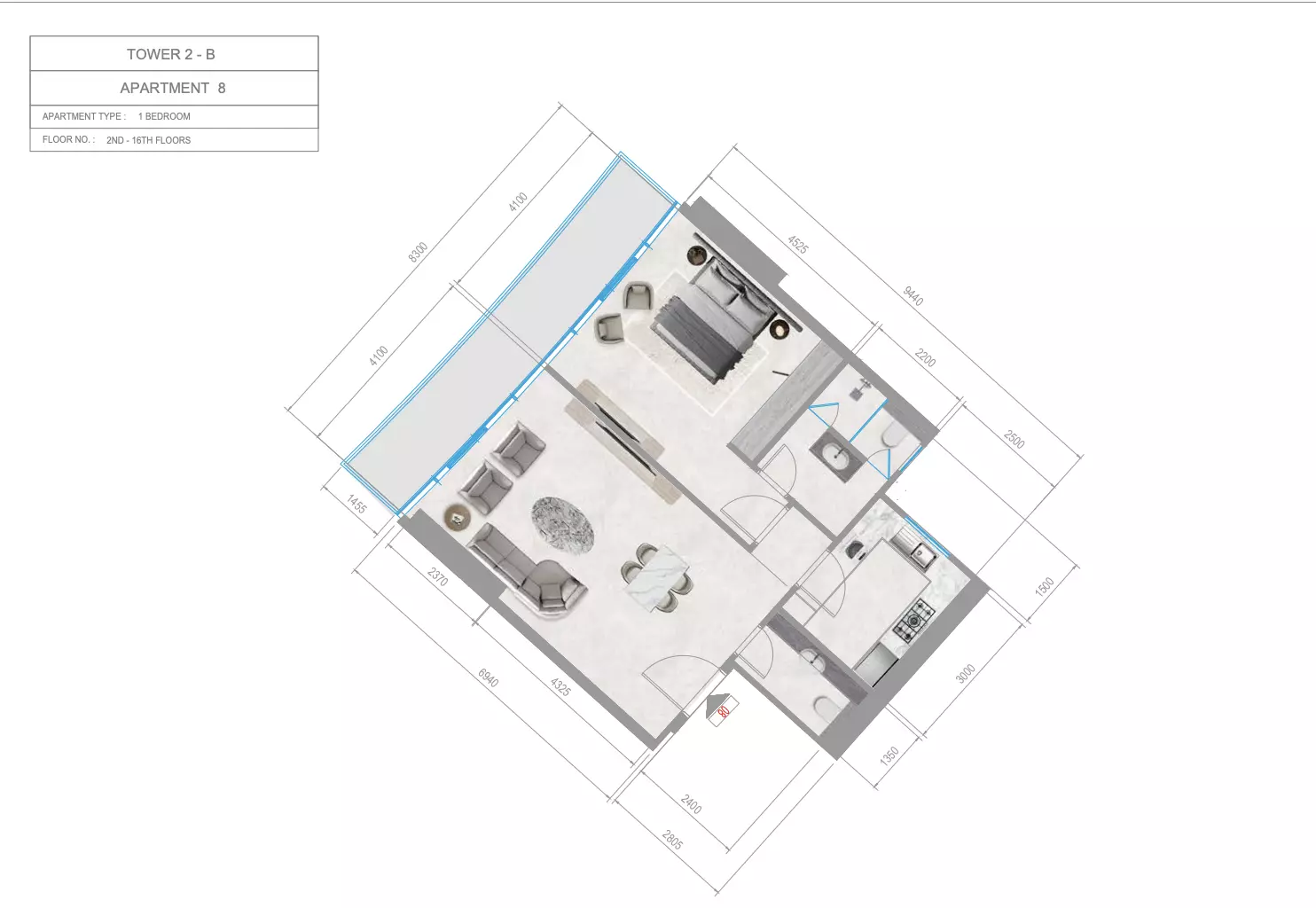 Orchid Towers Phase 1 - Type 4-Tower B Floor Plan