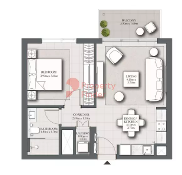 Park Horizon Type B building 2 podium level unit p05, 1 bed