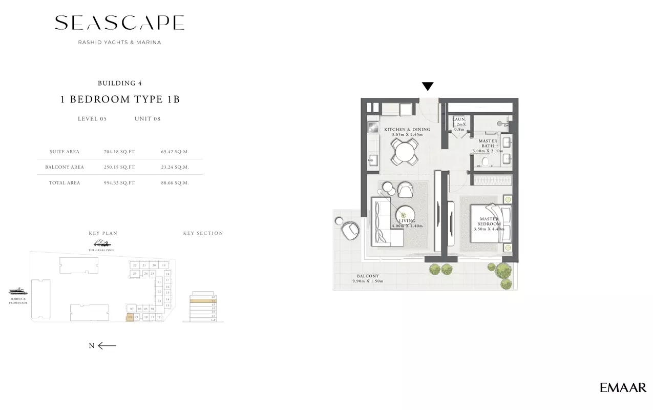 Seascape B4-Type 1B, Level 05, Unit 8, 1 bed