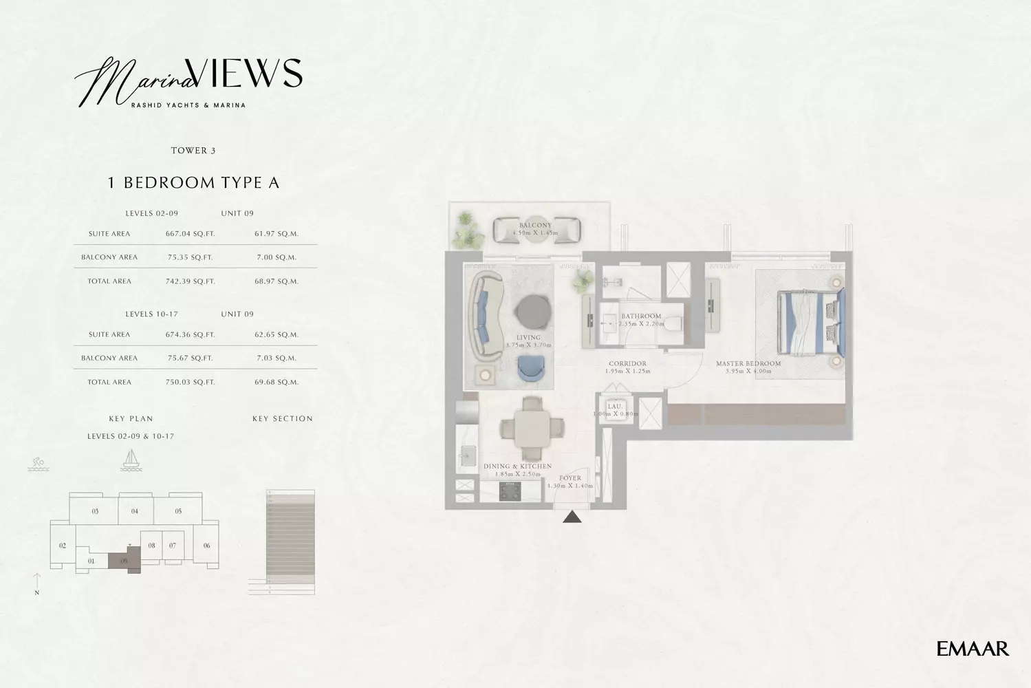 Marina Views Type 4-Tower 3, 1 bed