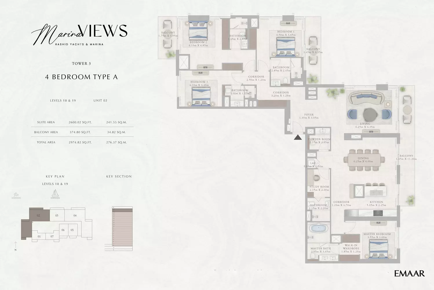 Marina Views Type 1-Tower 3, 4 beds