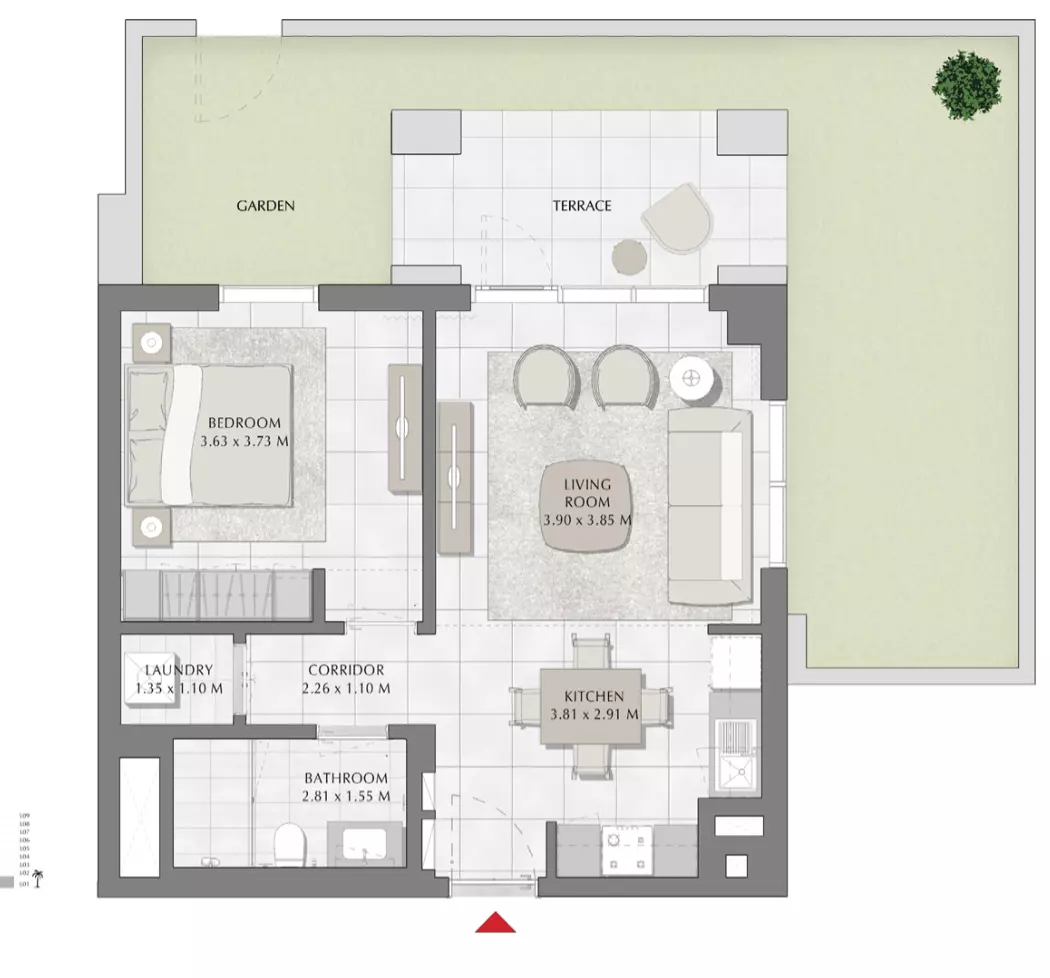 Summer B3-Type B, 1 bed