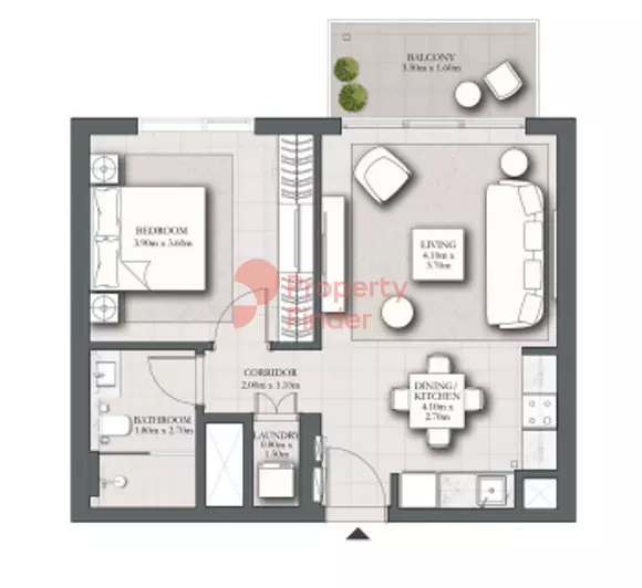 Park Horizon Type B building 2 level 2-19 unit 7, 1 bed