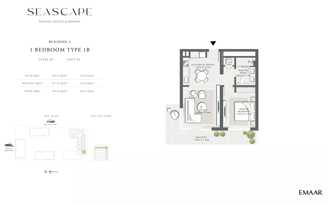 Seascape B4-Type 1B, Level 06, Unit 04, 1 bed