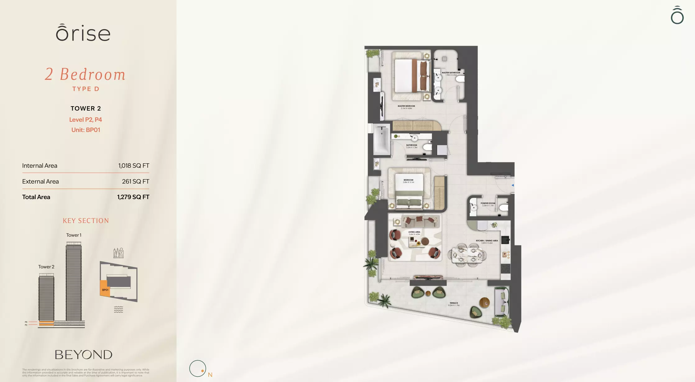 Orise by Beyond Type D - T2 - Level P2, P4, 2 beds