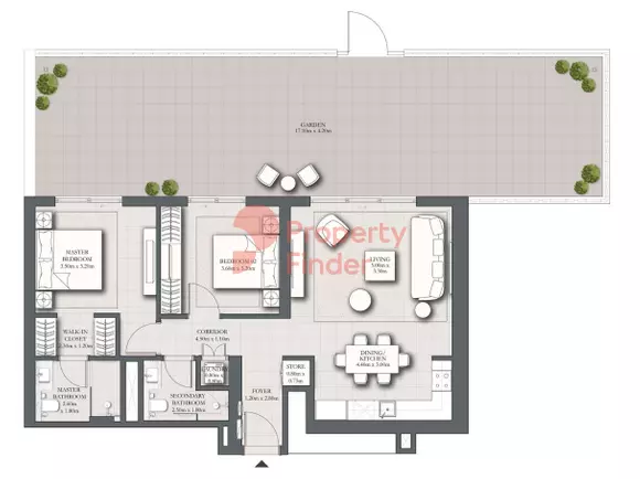 Park Horizon Type A3.2 building 2 level 1 unit 109, 2 beds