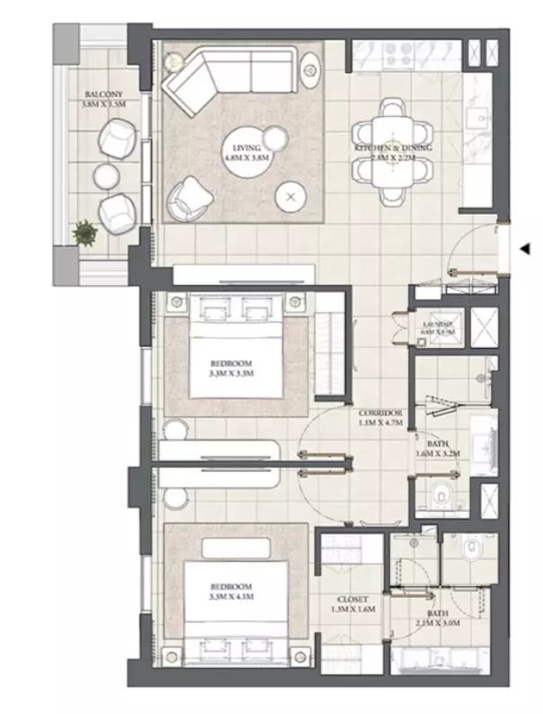 Cedar Creek Beach B2-Level 2-7, Unit 09, 2 beds