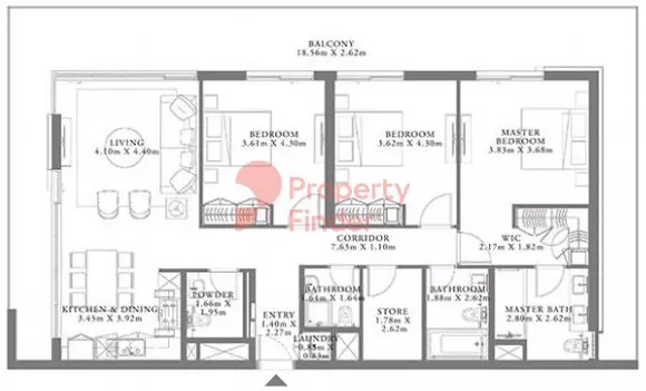 Seagate Type 1A Building 3 Unit 1 Level 7, 3 beds