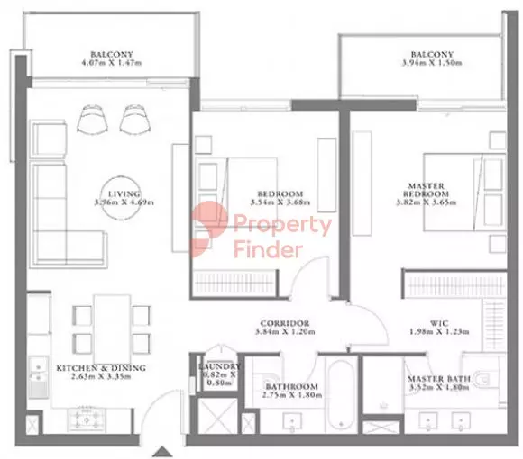 Seagate Type 1C Building 3 Unit 9 Level 7-8, 2 beds