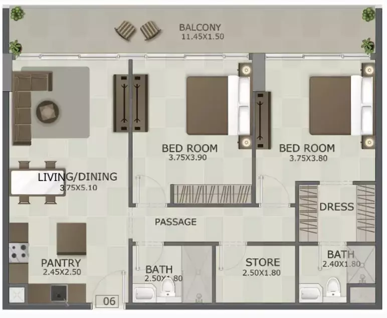 صورة مخطط ارضية الوحدة