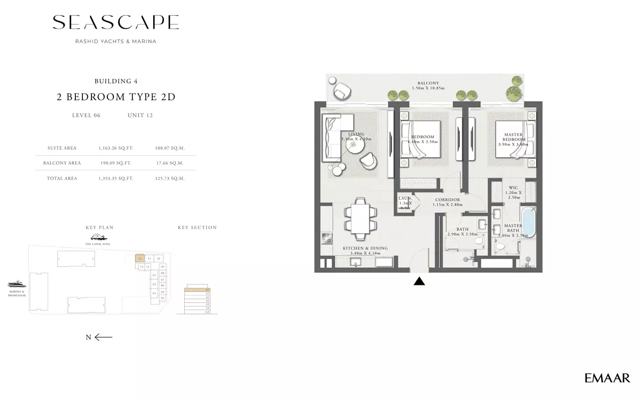 Seascape B4-Type 2D, Level 06, Unit 12, 2 beds