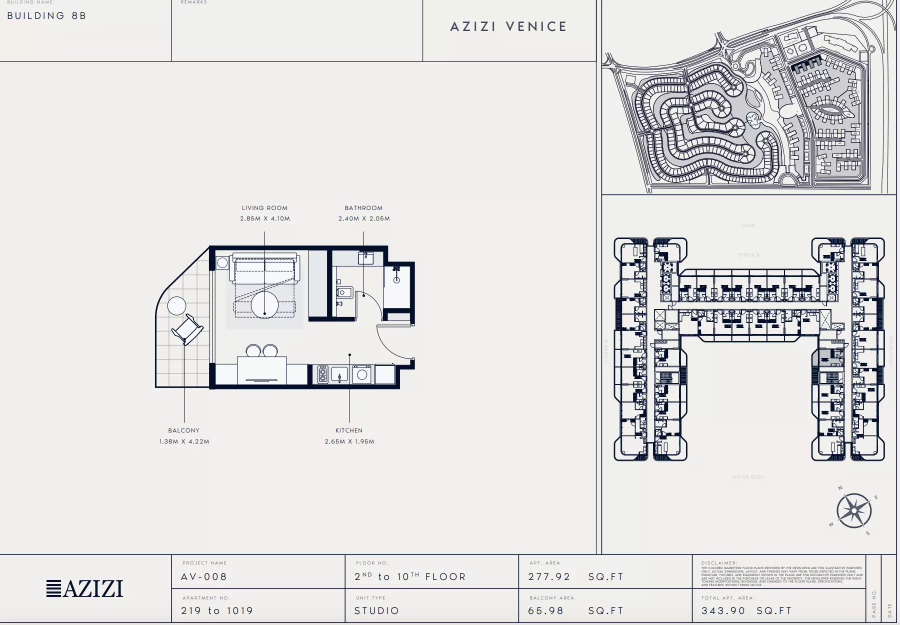 Azizi Venice 8 Type 219-Building B, studio