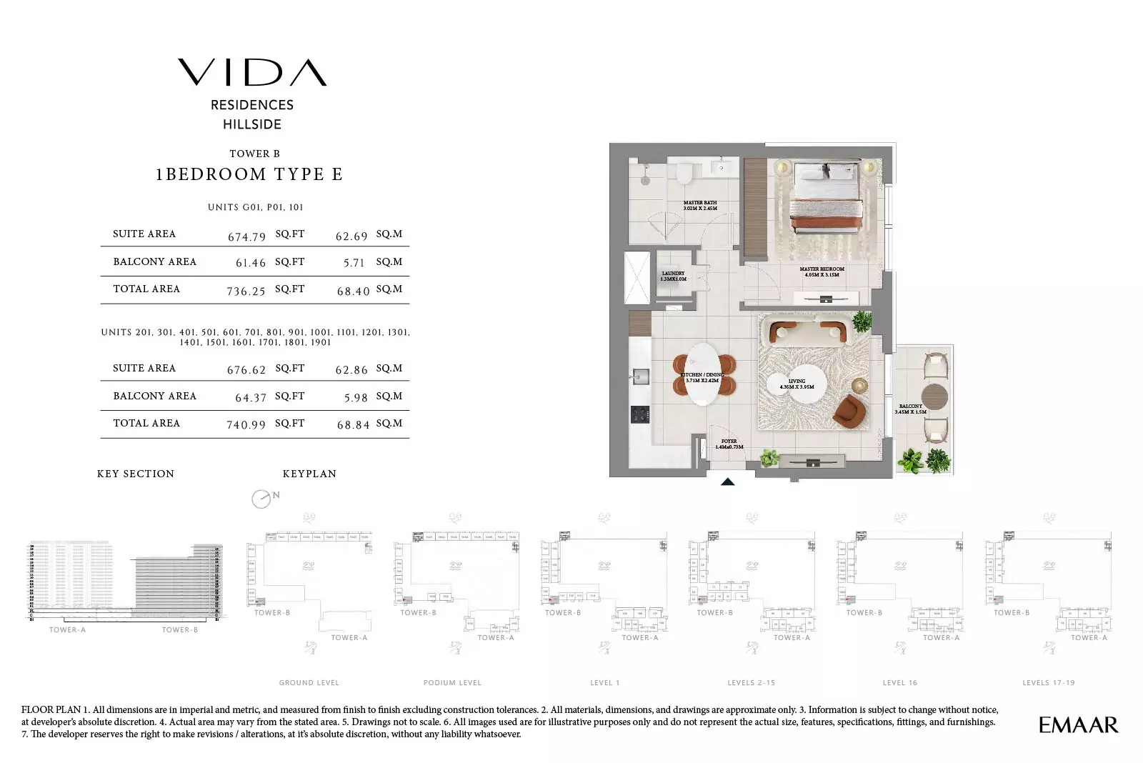 Vida Residences Hillside Type E-Tower B, 1 bed