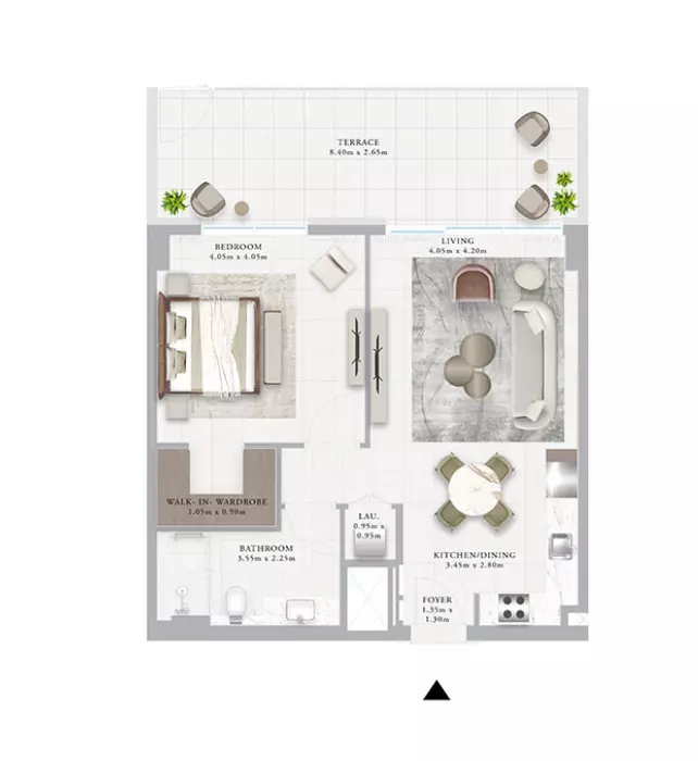 Ocean Point 1 By Emaar B2-Type 1J, 1 bed