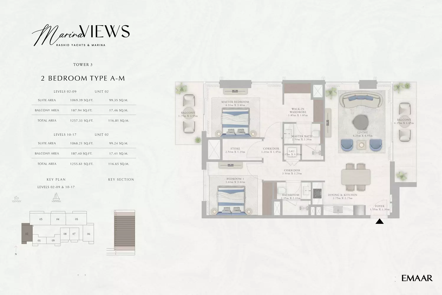 Marina Views Type 5-Tower 3, 2 beds