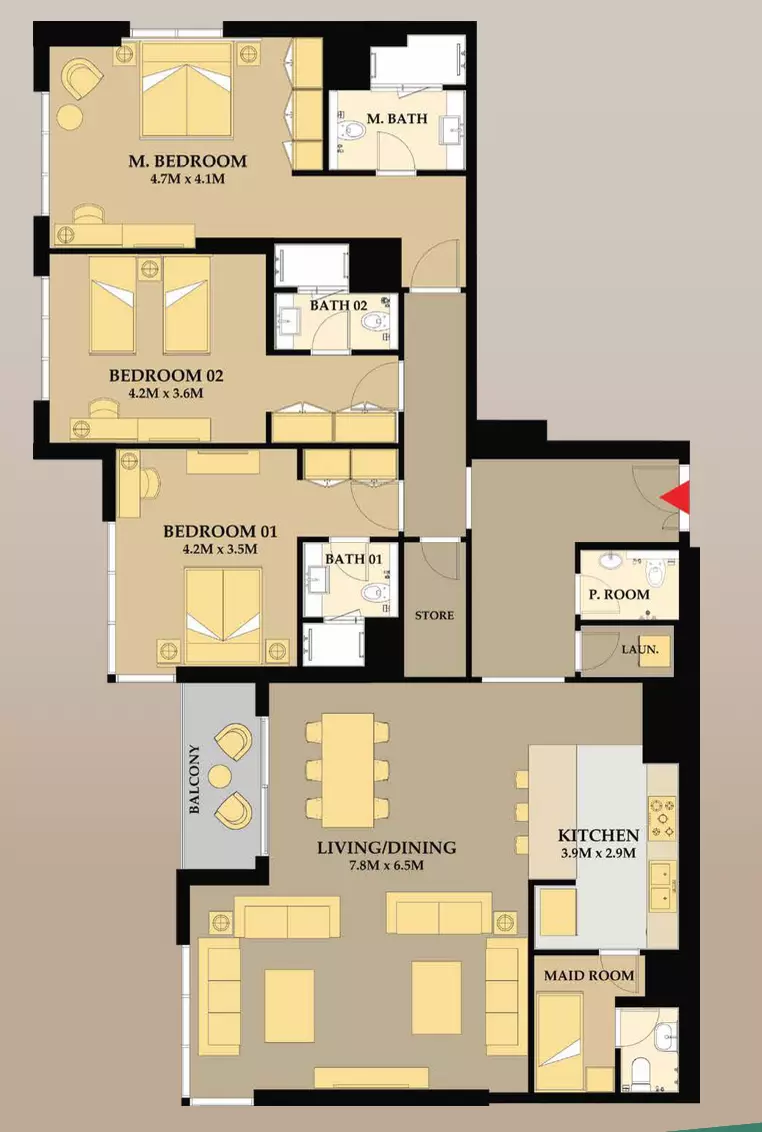 صورة مخطط ارضية الوحدة