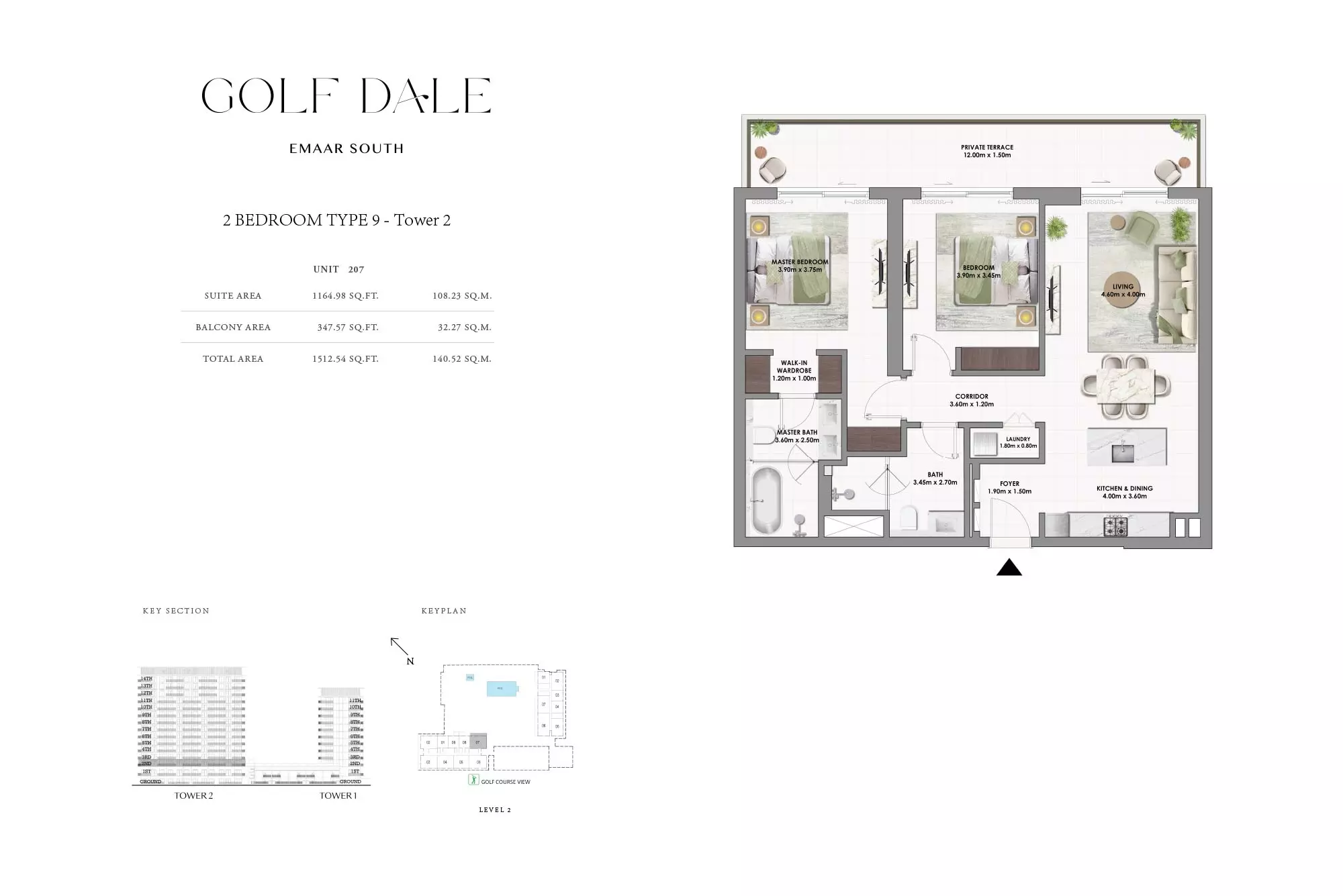 Golf Dale Type 9-Tower 2, 2 beds
