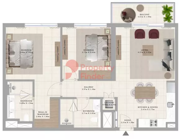 Club Drive Type 3B Building B, 2 beds