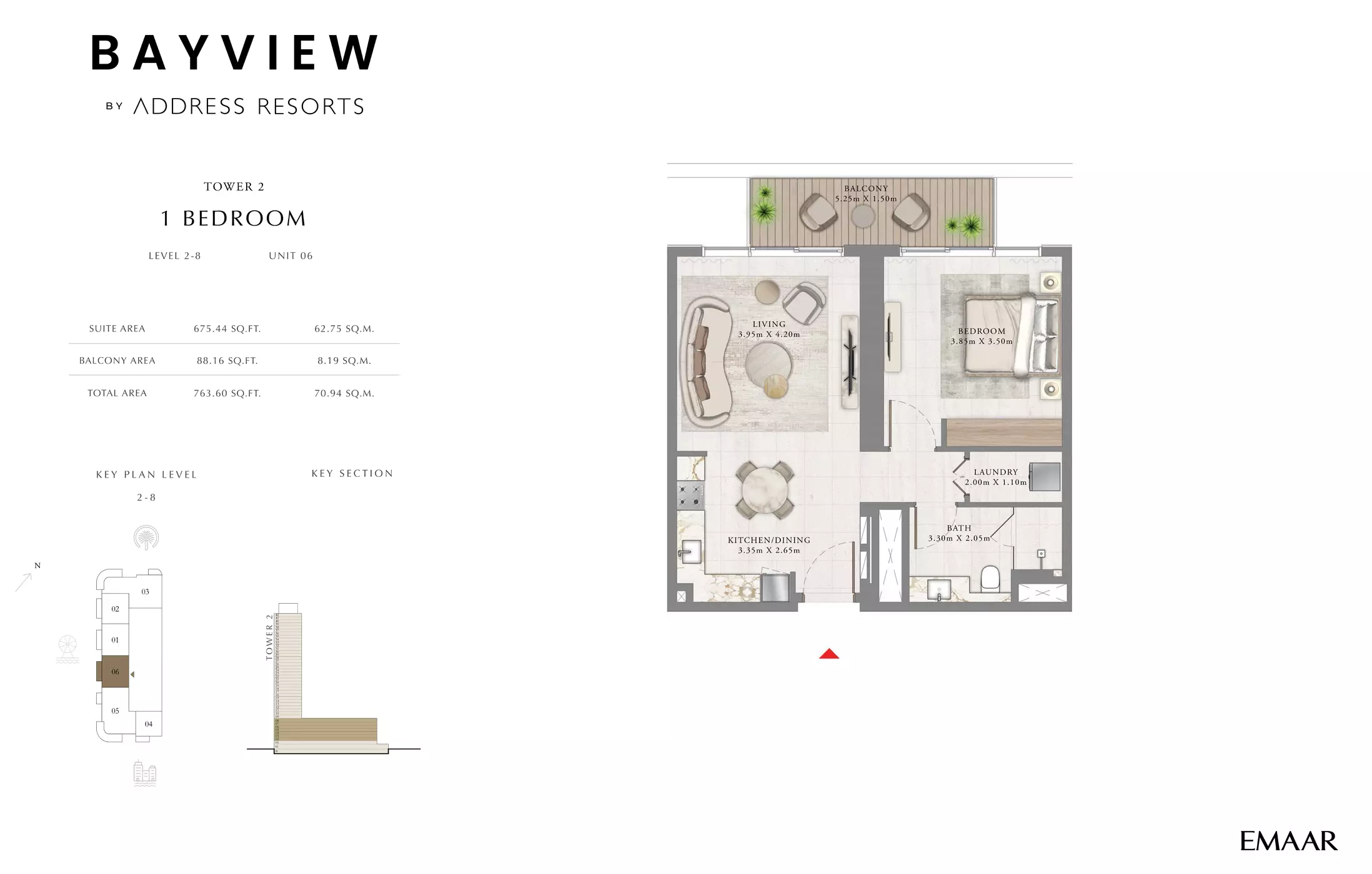 Bayview By Emaar Unit 6, Level 2-8, 1 bed