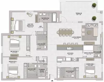 La Sirene Phase1 By Meraas Type 1, 4 beds