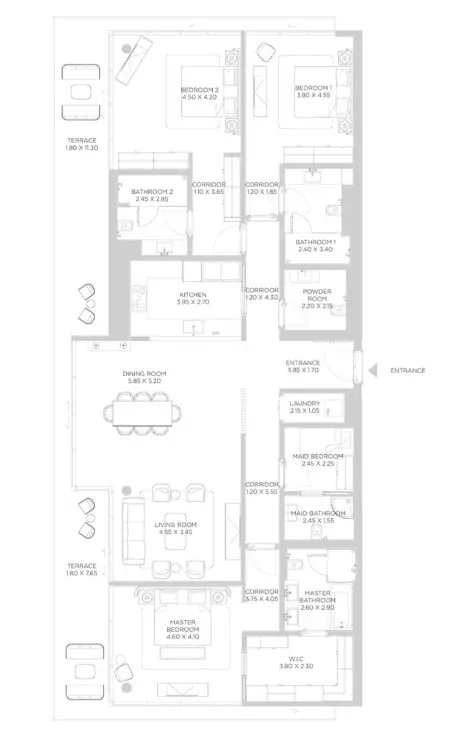 Rixos Phase 2 By Nakheel B4-Type E, 3 beds