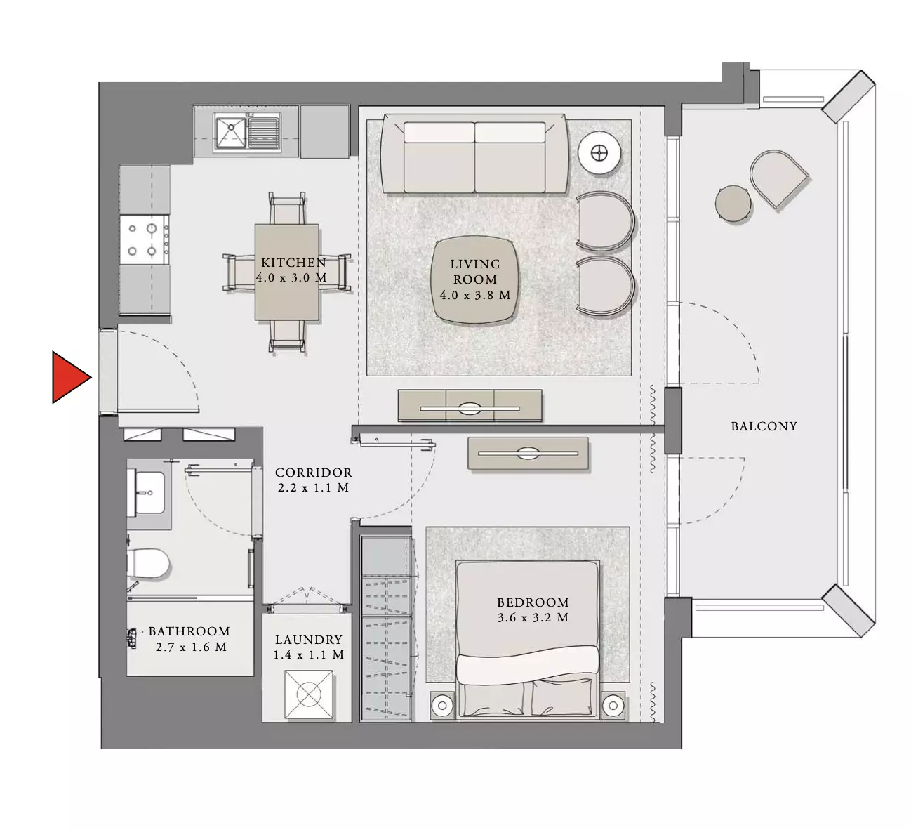 Creek Beach Lotus Unit 01, Level 02-11 Building 2, 1 bed