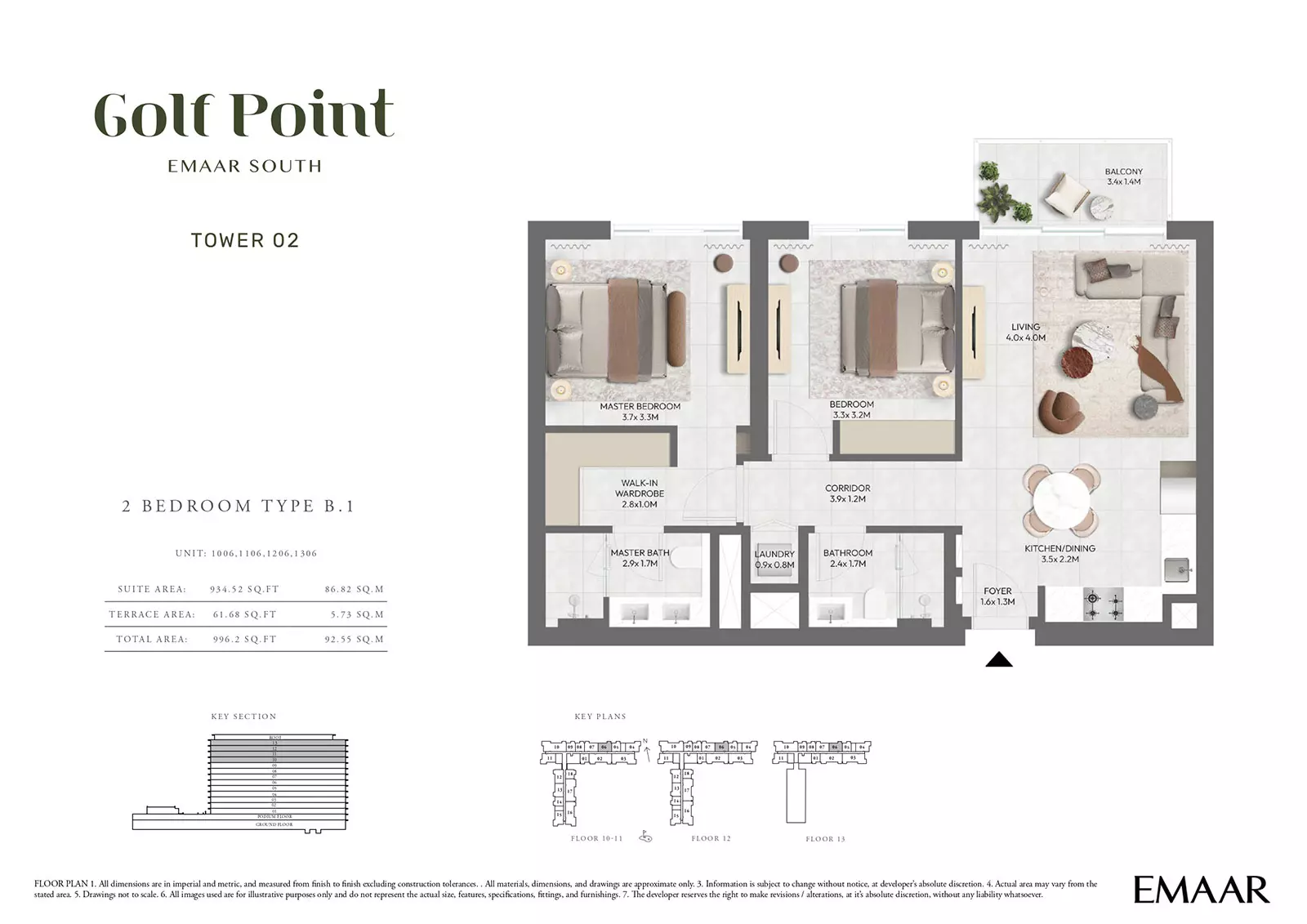 Golf Point Tower 2 - Type B-1, 2 beds