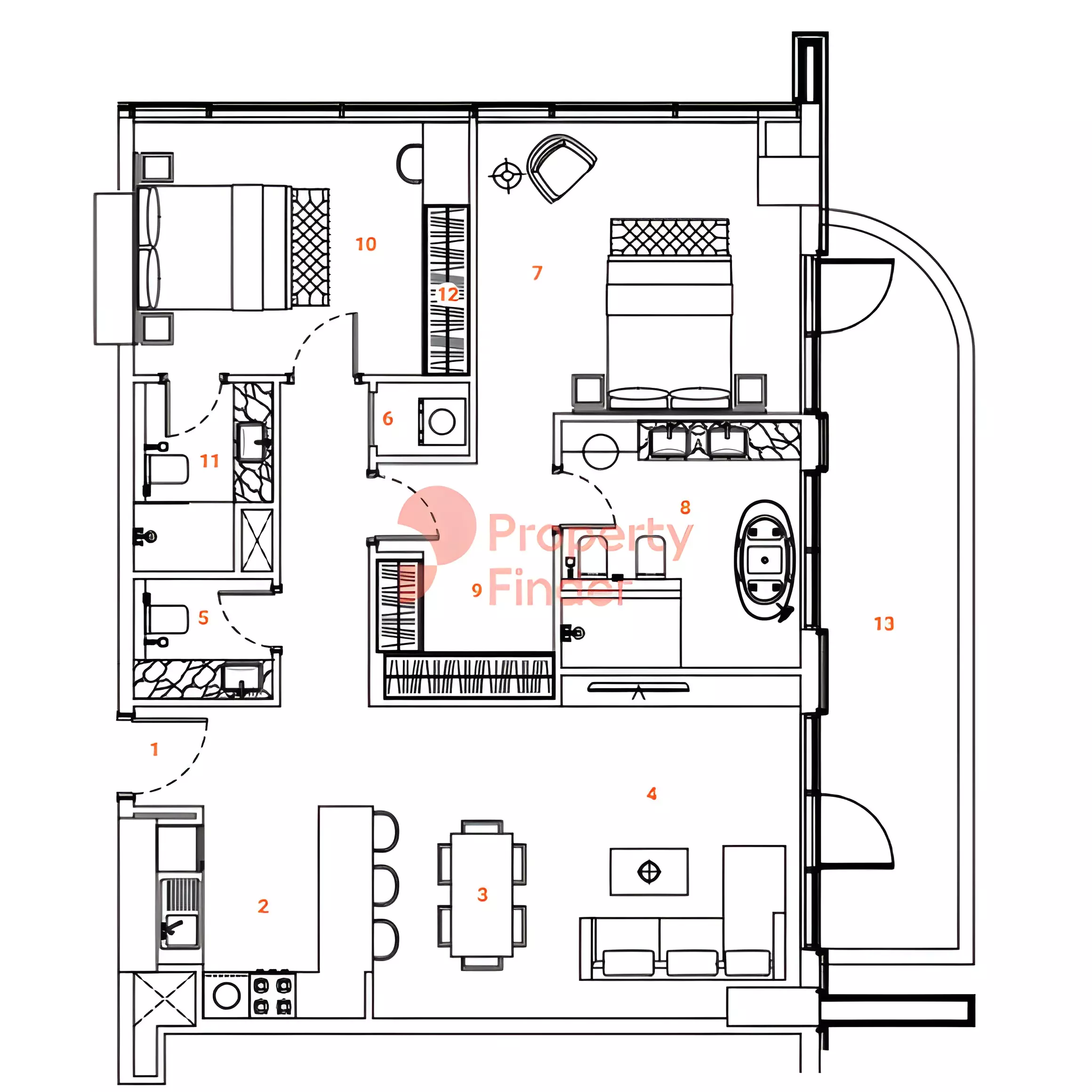 صورة مخطط ارضية الوحدة