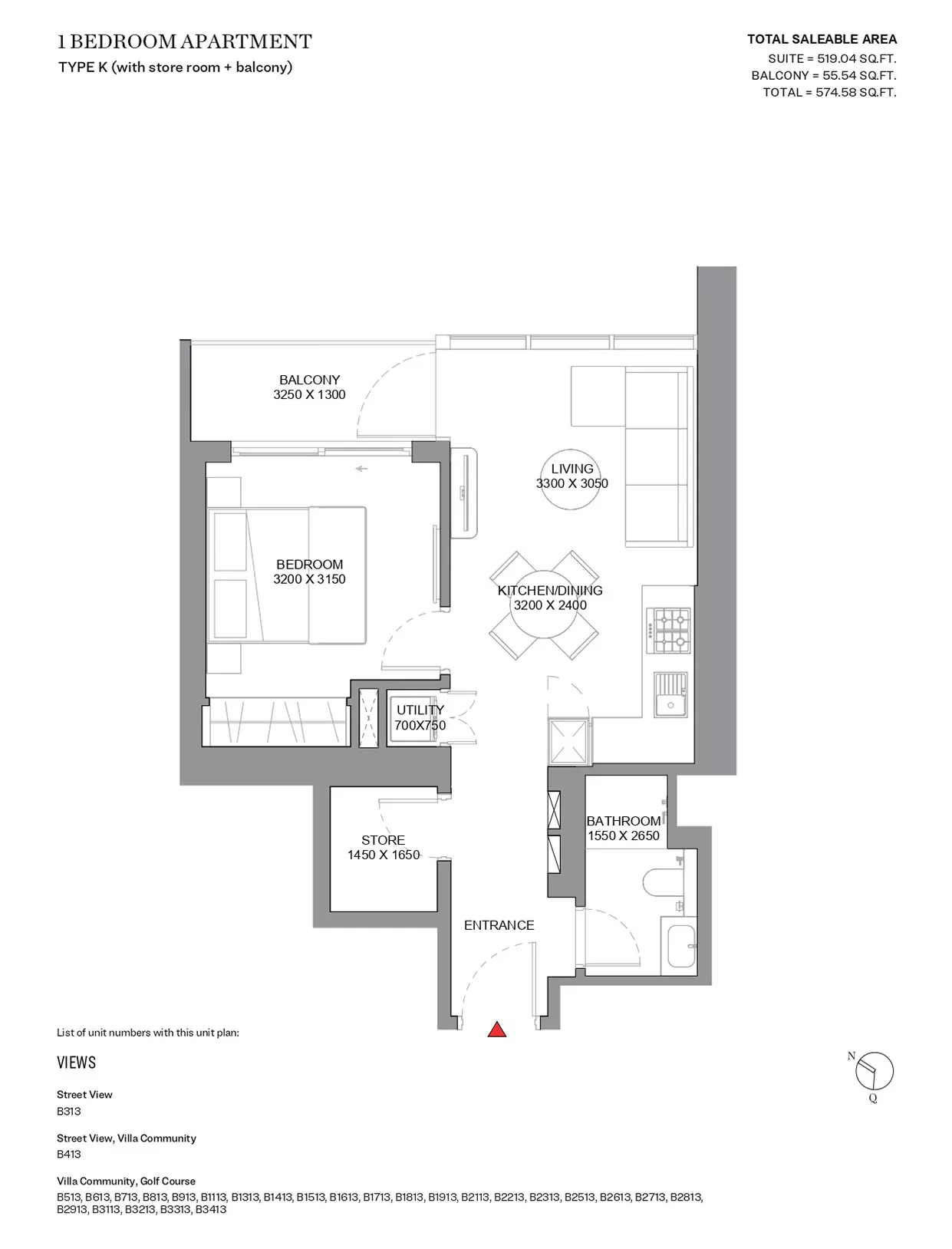 Sobha Orbis Type K-Tower, 1 bed