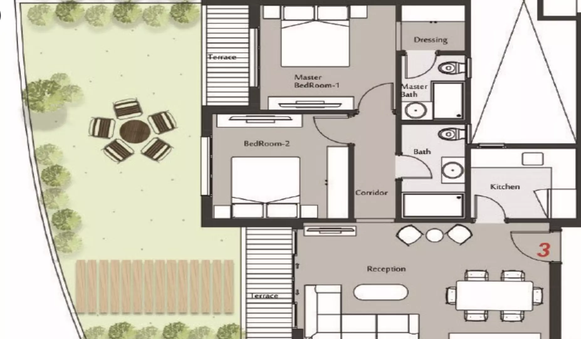 صورة مخطط ارضية الوحدة