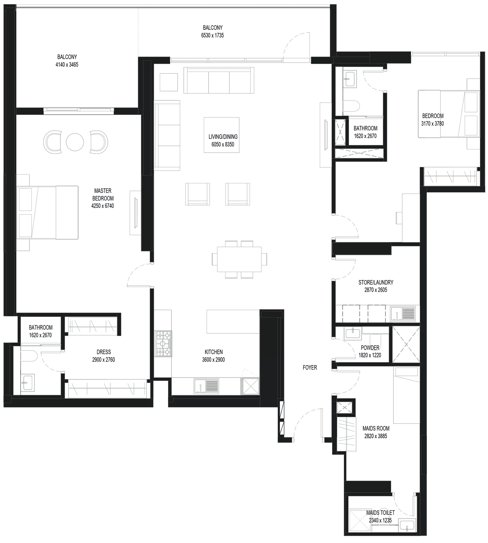 Crest Grande Tower A Type M, 2 beds