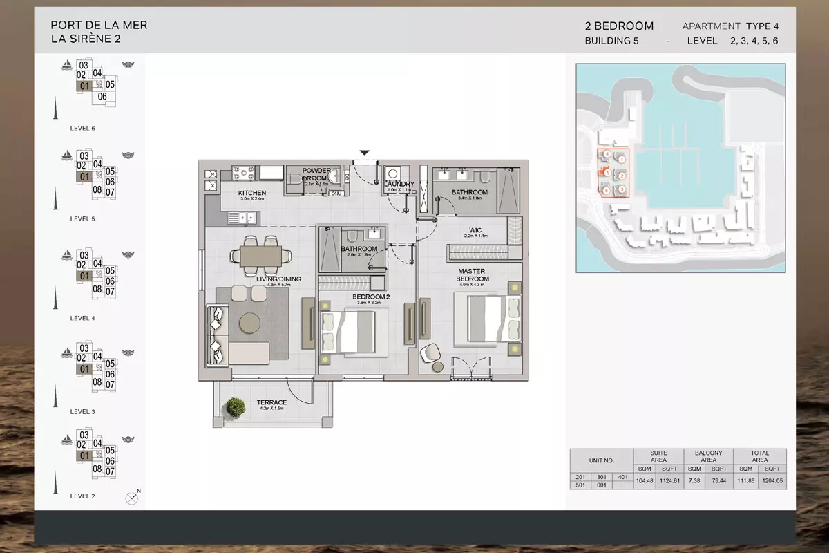 La Sirene Phase 2 By Meraas Type 4-Building 5, 2 beds
