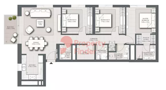 Park Horizon Type A2 building 2 level 2-19 unit 9, 3 beds