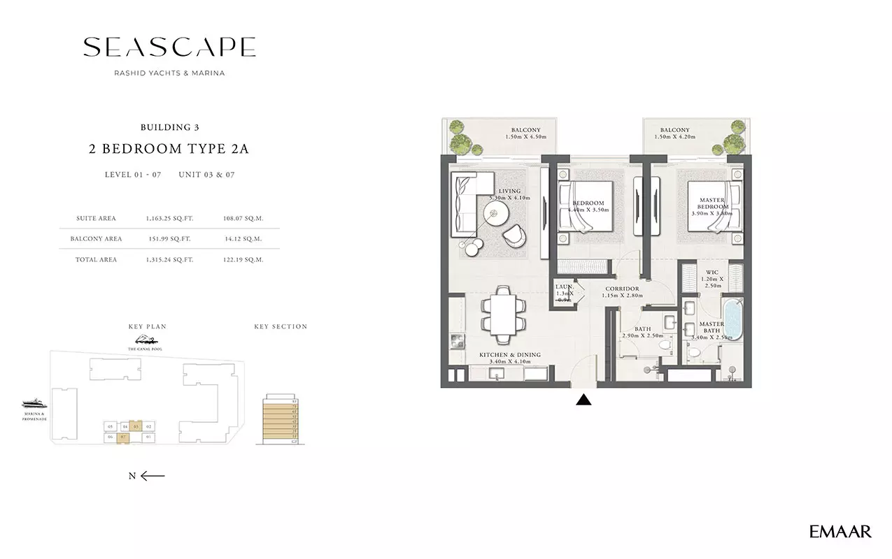 Seascape B3-Type 2A, Level 01-07, Unit 03 & 07, 2 beds