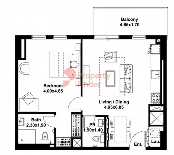 Midtown Noor Type-H Level-1 Building 7, 1 bed