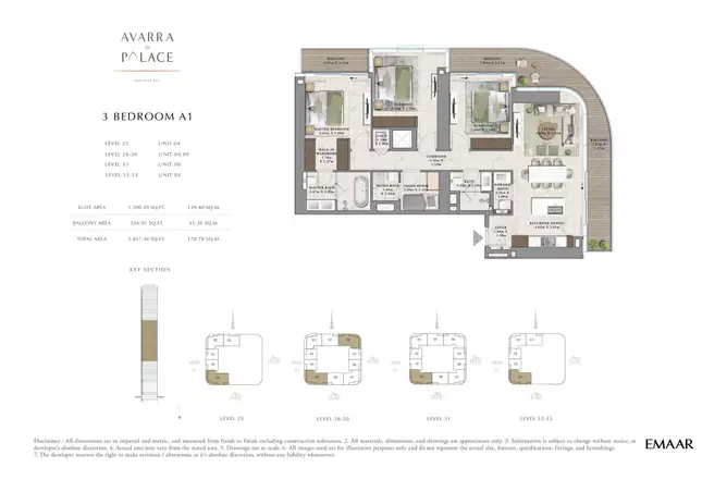 Avarra By Palace — 3BR floor plan