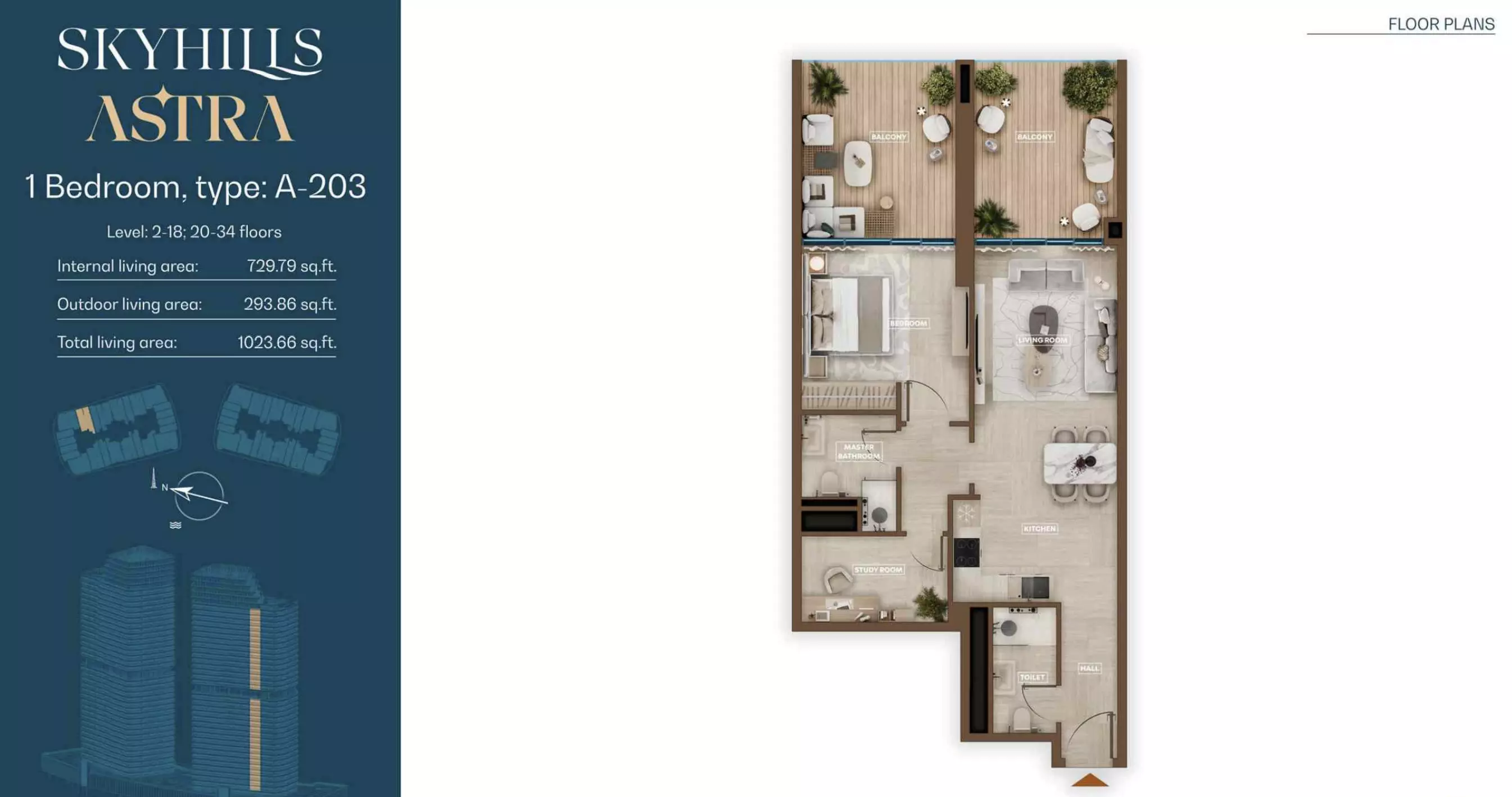 Skyhills Astra Type A-203, 1 bed