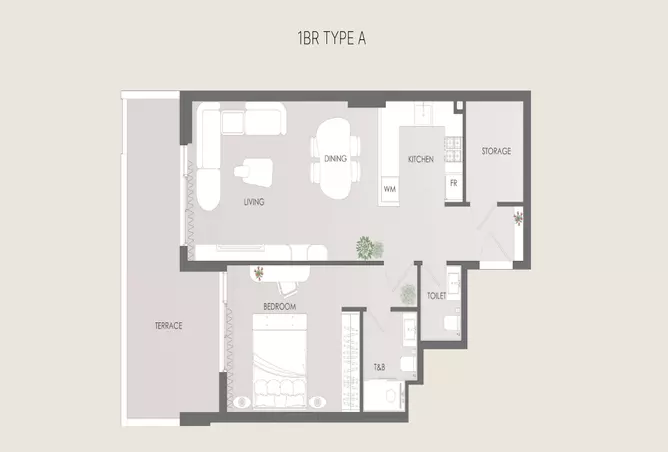 Delvara Residence — 1BR floor plan