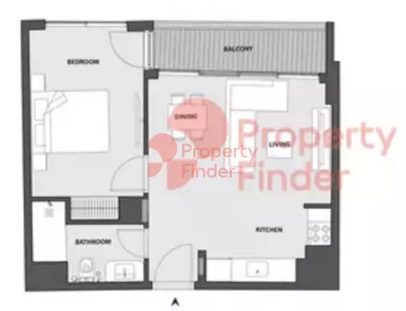 15 Northside — 1BR floor plan