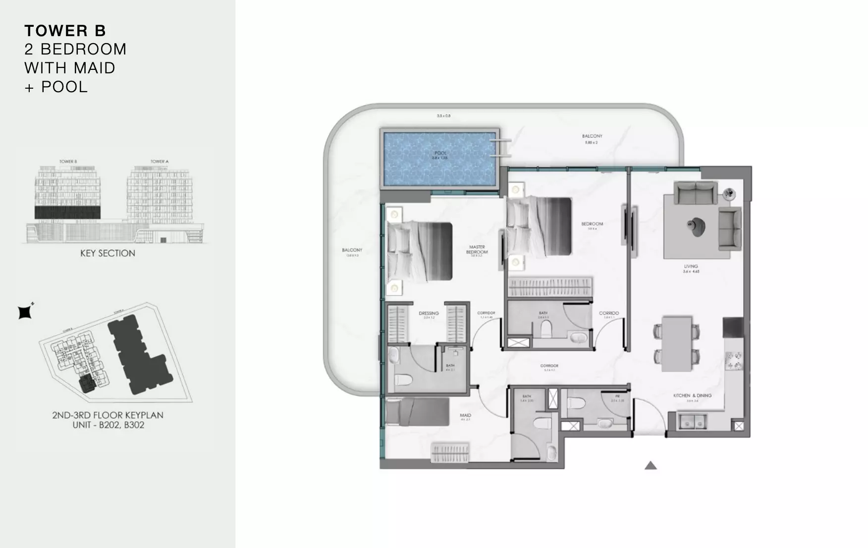 Ocean Bay by Samana Type B202, 2 beds