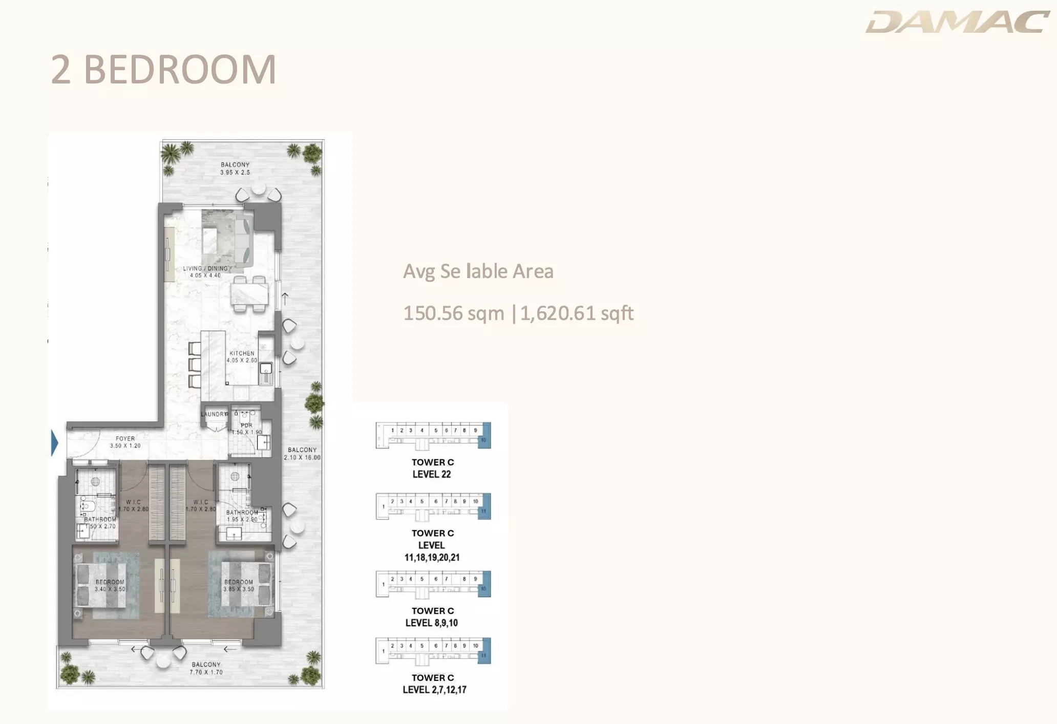 Seacrest — 2BR floor plan