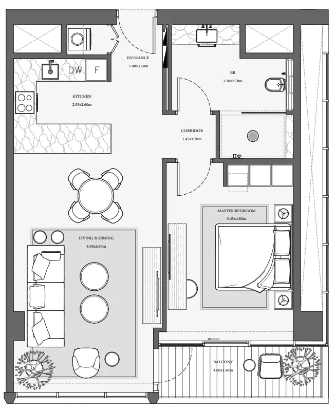 Verve City Walk Tower B-Type 3, 1 bed