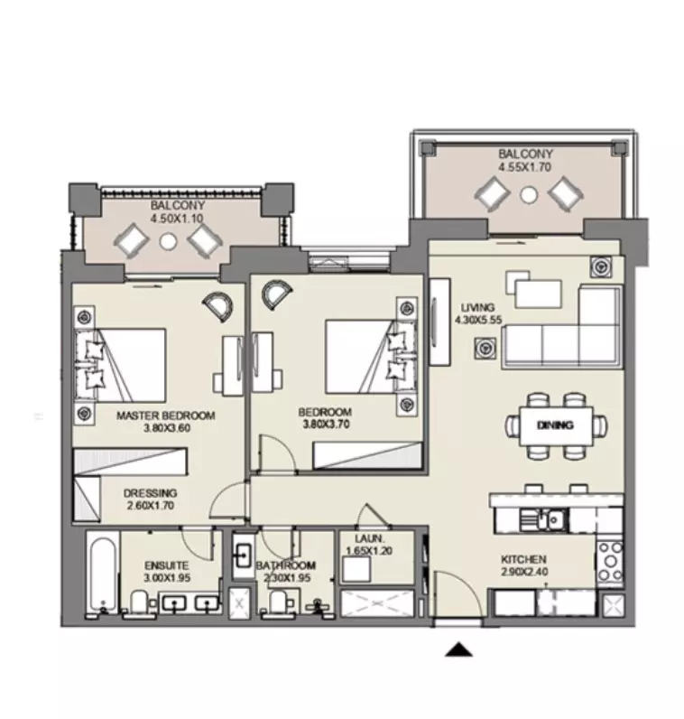 Al Jazi B4-Type A7, Level 6,7, 2 beds