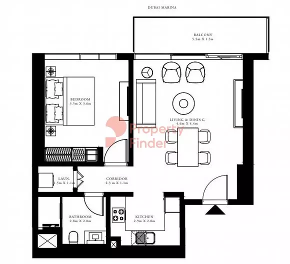 Grand Bleu Tower Unit 02 - Level 19, 1 bed