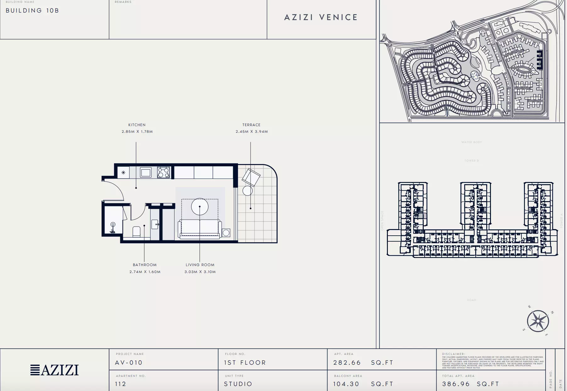 Azizi Venice 10 Type 112-Building B, studio