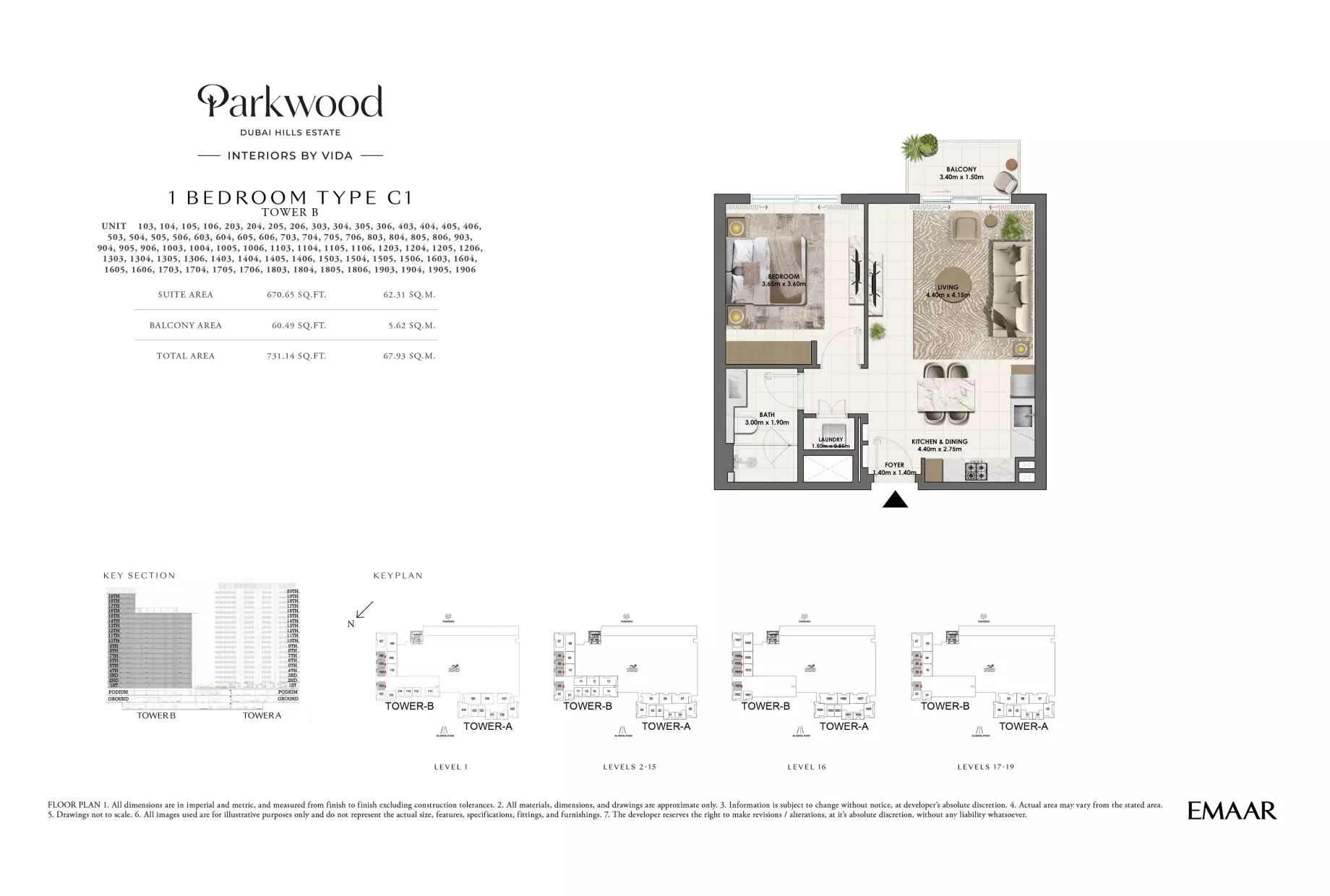 Parkwood — 1BR floor plan