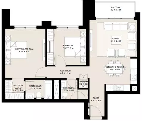 Park Field Type 1.6, 2 beds